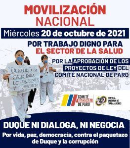 Sindesena invita a participar en Jornada de Protesta del 20 de Octubre