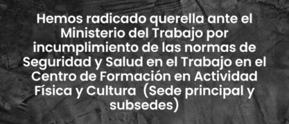 Resultados de las visitas por parte de sindesena al centro de actividad física y cultura sede principal, Onassis y la bici – regional distrito capital