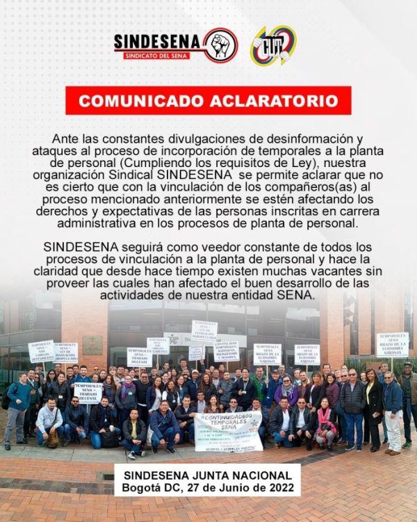 Comunicado aclaratorio