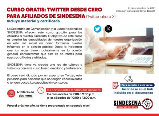 Curso gratis: Twitter desde cero para afiliados de SINDESENA