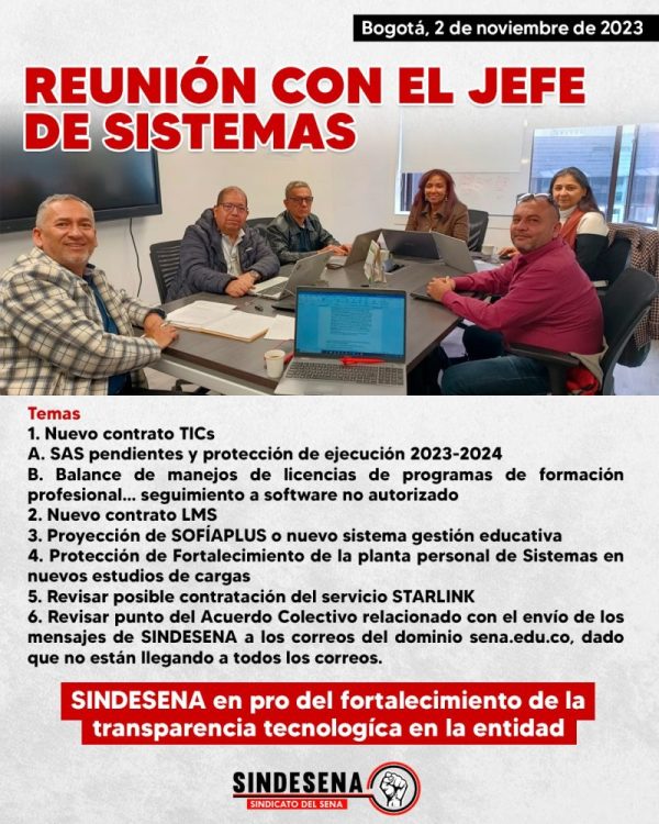 Reunión con el Jefe de sistemas