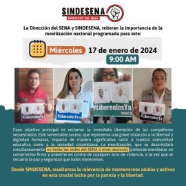 La Dirección del SENA y SINDESENA se movilizan este miércoles 17 enero 2024