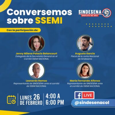 Invitación a conversatorio sobre el SEMMI - Facebook Live Lunes 26 de Febrero