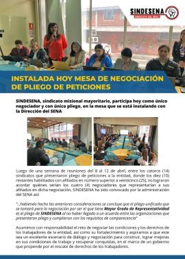 Instalada mesa de negociación