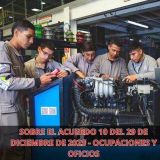 Sobre acuerdo 10 del 29 de diciembre de 2023 - ocupaciones y oficios