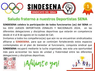 Saludo fraterno a nuestros deportistas SENA