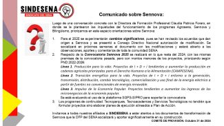 Comunicado sobre SENNOVA