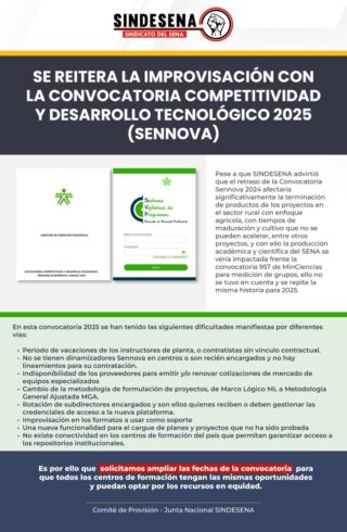 Sobre convocatoria de SENNOVA 2025