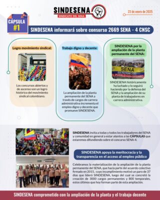 Sindesena informará sobre concurso 2669 SENA - 4 CNSC
