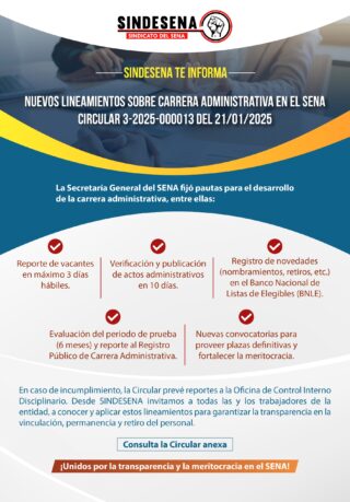 Circular SENA 000013 Lineamientos carrera administrativa