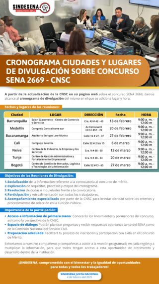 Cronograma de concurso ciudades y horas