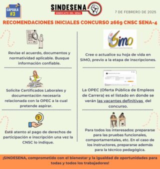 Recomendaciones iniciales sobre el concurso