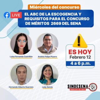 Hoy es el Facebook Live: El ABC de la escogencia y requisitos para el concurso de méritos 2669 del SENA