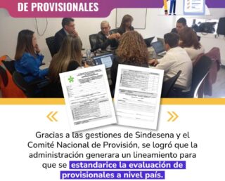 Gestión sobre la evaluación de provisionales