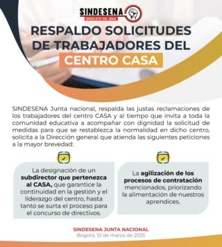 Respaldo solicitudes trabajadores centro casa