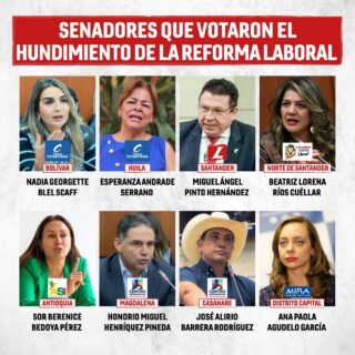 Senadores que votaron el hundimiento de la Reforma Laboral