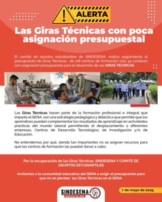 Alerta giras técnicas con poca asignación presupuestal