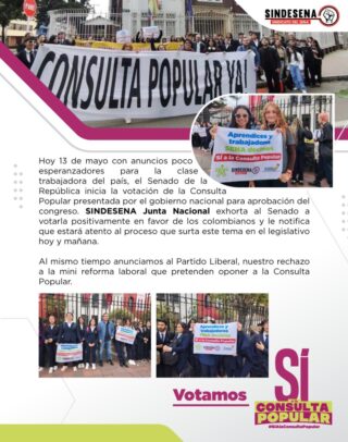 SINDESENA dice SÍ a la Consulta Popular y rechaza la mini reforma