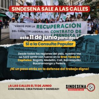 Sindesena sale a las calles este 11 de junio