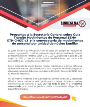 Preguntas a la Secretaria General sobre la guía de movimientos de personal