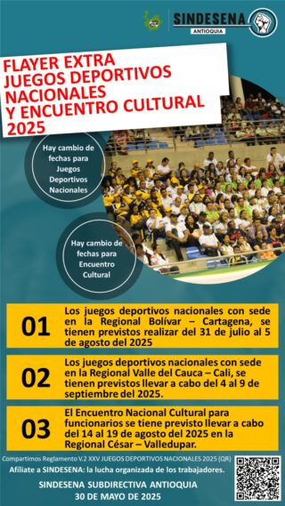 Flayer extra Juegos Deportivos Nacionales y Encuentro Cultural