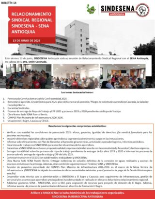 Relacionamiento regional Sindesena