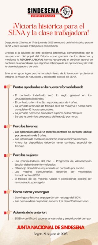 Victoria histórica para el Sena y la clase trabajadora