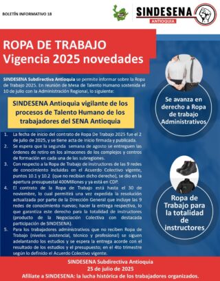 Novedades ropa de trabajo regional Antioquia