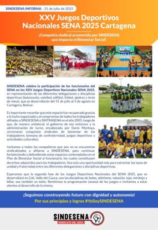 XXV Juegos Deportivos Nacionales SENA 2025 Cartagena