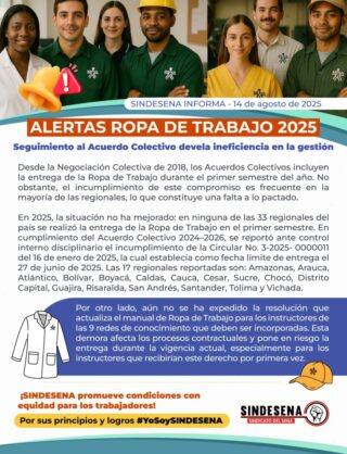 Alertas sobre ropa de trabajo