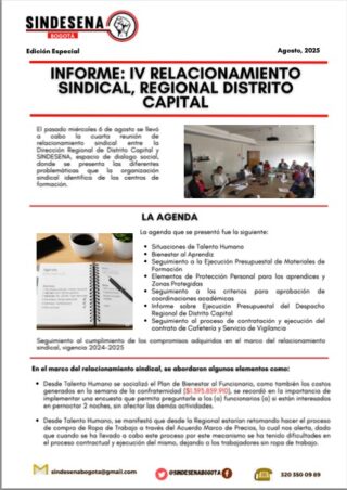 IV Informe relacionamiento sindical