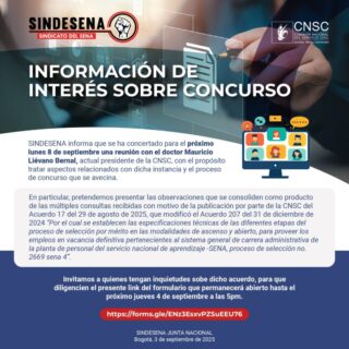 Información de interés sobre concurso SENA 4