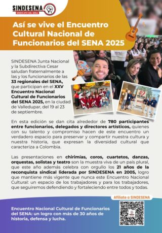 Así se vive el Encuentro Cultural Nacional de Funcionarios del SENA 2025