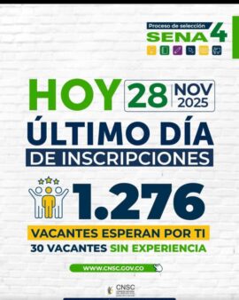 Último día de inscripciones Concurso SENA 4
