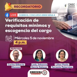 Recordatorio Facebook Live: Verificación de requisitos mínimos y escogencia del cargo