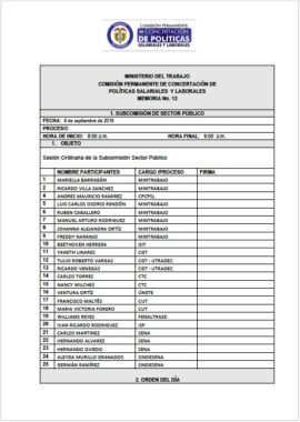 Acta mintrabajo concertación políticas salariales septiembre de 2016