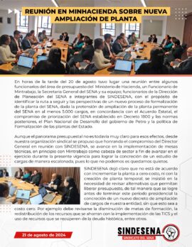 Reunión con Minhacienda sobre ampliación de planta