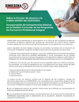 Sobre circular de alcance a la incorporación de competencias