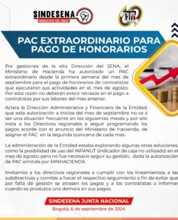 PAC extraordinario para pago de honorarios