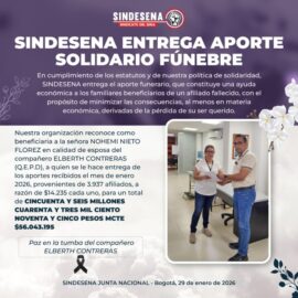 Sindesena entrega aporte solidario fúnebre