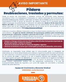 Noticia de interés: Píldora Reubicaciones, traslados y permutas