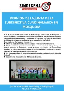 Reunión de la junta de la subdirectiva Cundinamarca en Mosquera