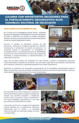 Culmina con importantes decisiones para el fortalecimiento organizativo