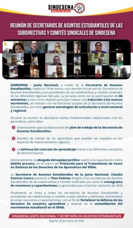 Reunión secretarios Asuntos Estudiantiles