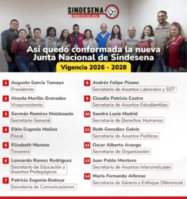 Así quedó conformada la Nueva Junta Nacional de Sindesena