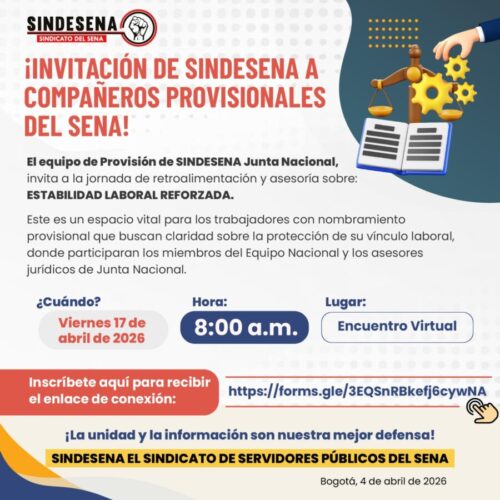 Invitación de Sindesena a provisionales
