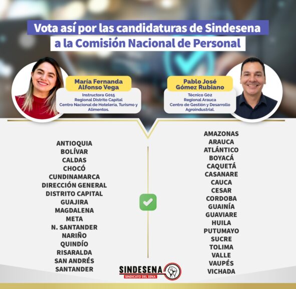 Vota así por las candidaturas de Sindesena a la Comisión Nacional de Personal