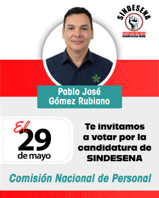 Elecciones Comisión Nacional de Personal: Pablo José Gómez