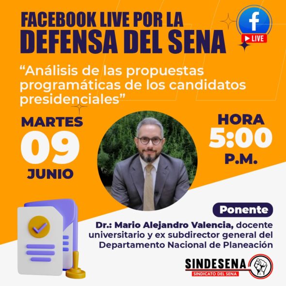 Facebook live 09 de junio por la defensa del SENA