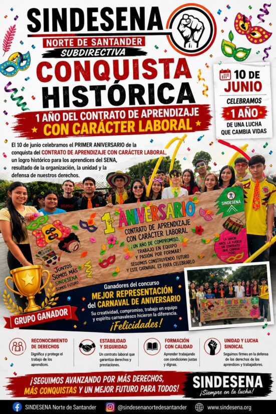 Sindesena Norte de Santander conquista histórica laboralización contrato de aprendizaje